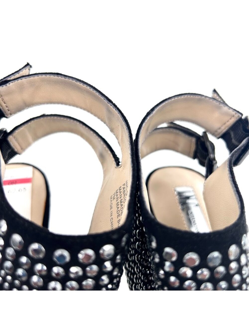 NWT INC INTERNATIONAL CONCEPTS GOLDEEZ SILVER RHINESTONE STUD HEELS - 7M - Picture 9 of 10